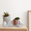 Lazy Guy Planter Resin Lying Down Figure Flower Pot with Drainage Hole Tabletop Succulent