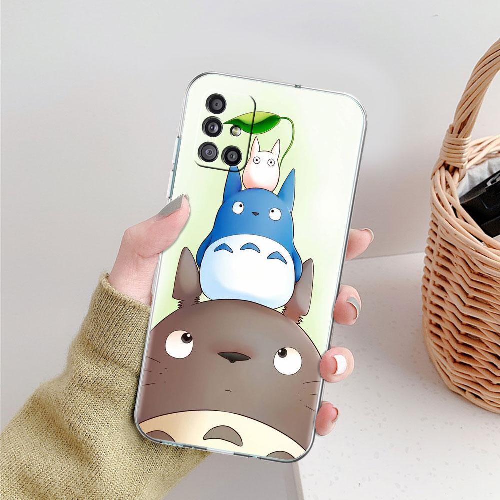 Мягкий чехол для телефона Samsung Galaxy A51 A21s A71 A12 A31 A52 A41 A32 A02s A11 A72 A42, прозрачная задняя крышка, Funda Studio Ghibli Totoro