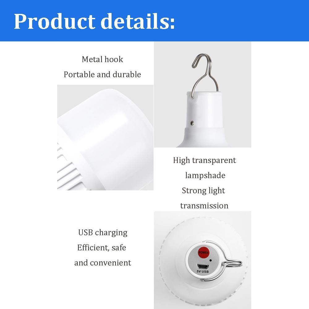 OPPLE Светодиодная аккумуляторная аварийная лампочка с зарядкой через USB с крючком 4 Вт 6500 К с регулируемой яркостью 1800 мАч