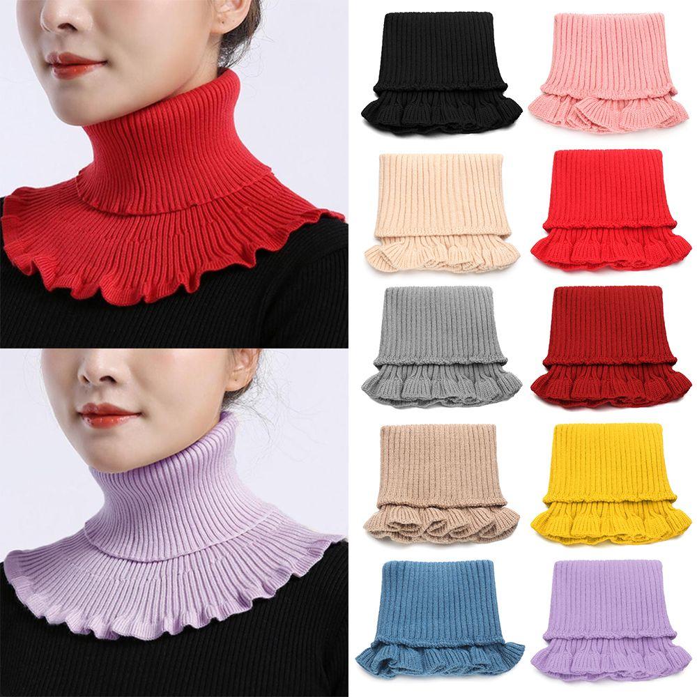 Winter Detachable Windproof Turtleneck Knitted Fake Collar Scarf Warm