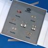 Elegant 7-Day Earring Set Women Sterling Ear Studs Clip-On Earrings Gift Boxed