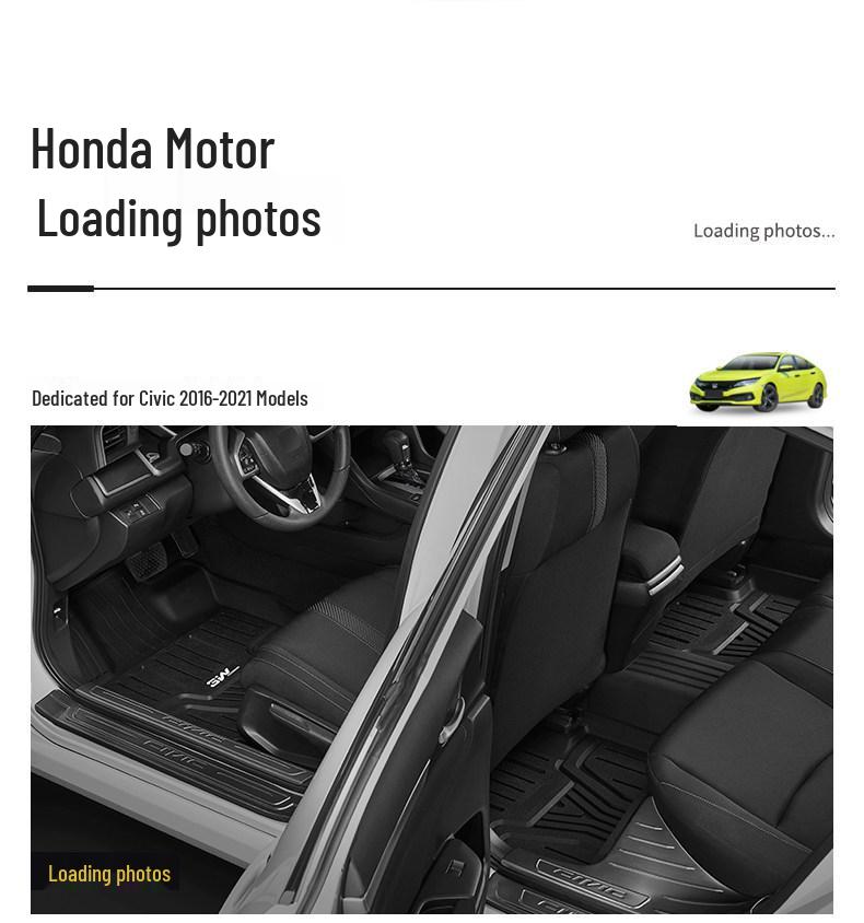 3W Полные коврики для пола и багажника из ТПЭ для Honda Civic 10-го и 11-го поколений