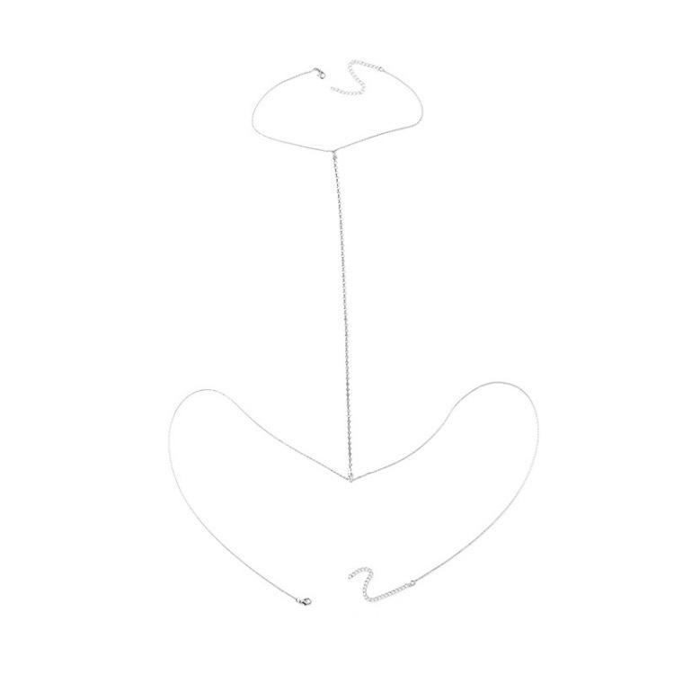 Модное простое металлическое ожерелье с бриллиантами, поясная цепочка, преувеличенная персонализированная цепочка с когтями для пляжного отдыха и отдыха, цепочки для тела, ожерелье на груди