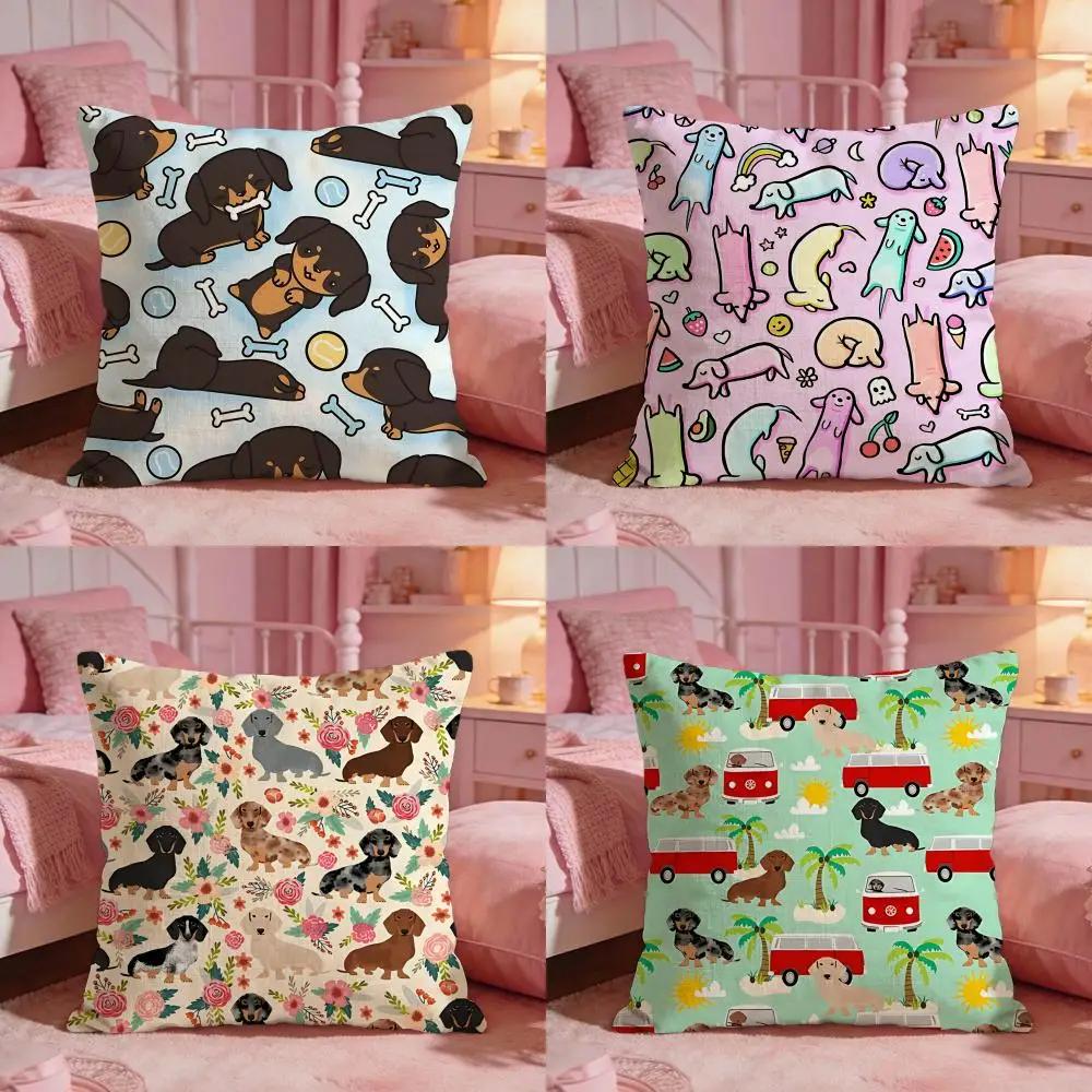 AnimalSausage dogS Cushion Cover Premium Comfort Reversible Pillow Cove Two in One Design for Any Room Car Interior