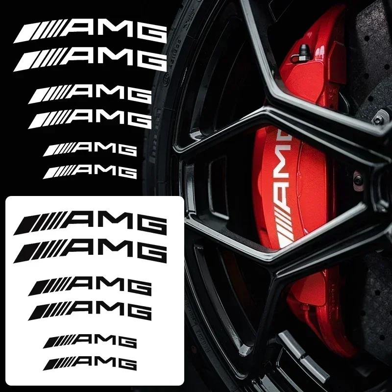 1set Car Brake Caliper Sticker Car Accessories For Mercedes Benz AMG A C E R M class CLA GLA W204 W210 W124 W205 W203 Auto Goods HD1