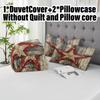 3pcs Duvet Cover Set without Core 1 Quilt Cover + 2 Pillowcases Rustic Barn Star Design Bedding Set for Bedroom, Soft