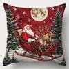 Christmas and New Year Decoration Pillowcase Santa Claus Snowman Pillow Cover Living Room Sofa Cushion Cover Home Decoration
