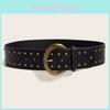 Punk Fashion Decorated Belt With Rivets And Alloy Closure For Daily Casual Wear