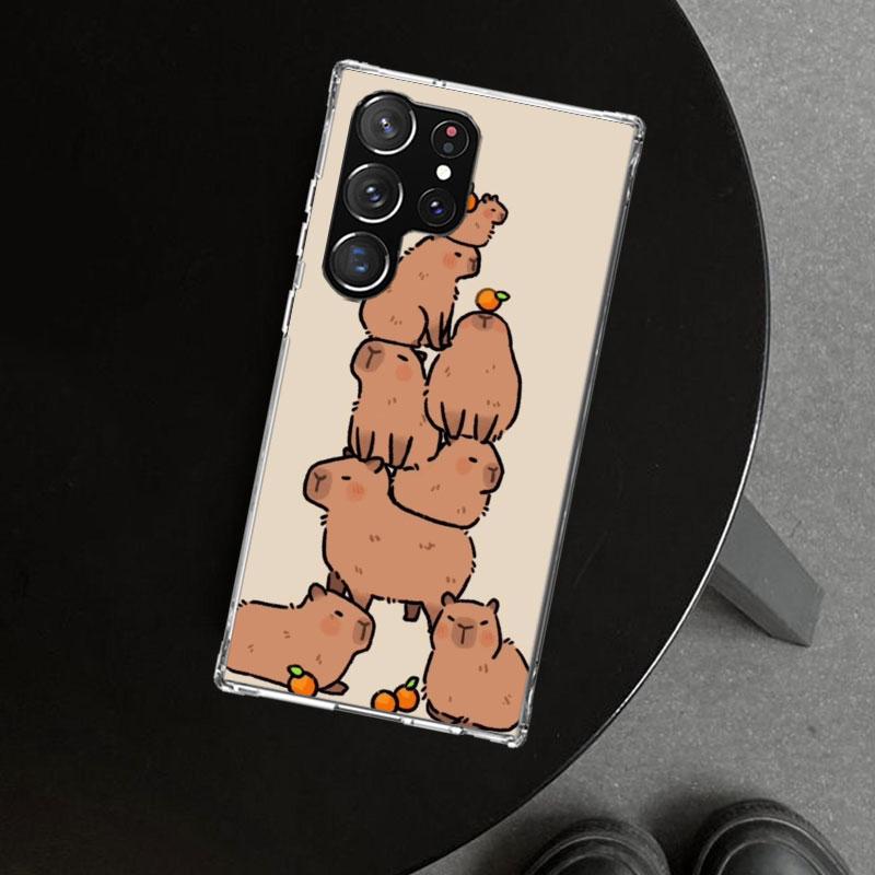 Чехол-кепка с кроликом и капибарой, мультяшное животное, для Samsung Galaxy S26 S25 Edge S24 S23 Ultra S22 Plus S21 FE S20 + Арт Индивидуальный