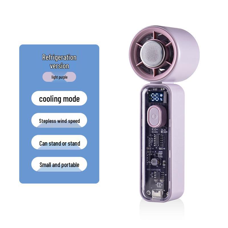 2026 Handheld Mini Cooling Fan: 100-Speed High-Power Portable Turbine for Outdoor Use.