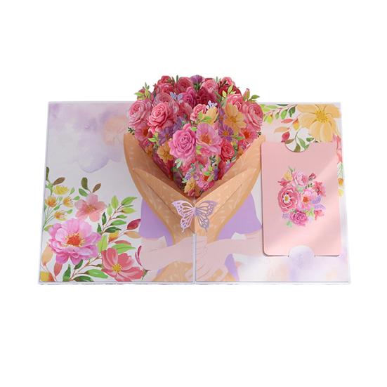 Складная 3D поздравительная открытка с конвертом, ручная работа, декоративная, подарочная открытка на день рождения, раскладывающаяся открытка с праздничными благословениями