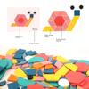 Набор деревянных 3D-пазлов, 180 шт., красочные геометрические формы, танграм, игра-головоломка, детские обучающие развивающие игрушки Монтессори для детей