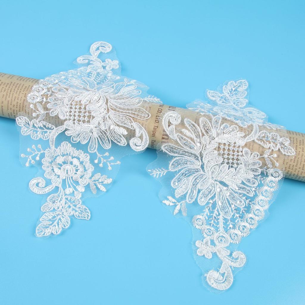 Car Bone Pair Flower Dress Princess Dress Patch Pair Flower Bridal Headdress Jewelry Headband Material Pair Flower Lace Flower