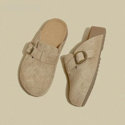 Модные женские шлепанцы на платформе, модные замшевые туфли-мюли 2025, дизайнерские новые сандалии-слингбэки, осенние шлепанцы, повседневные сандалии для женщин