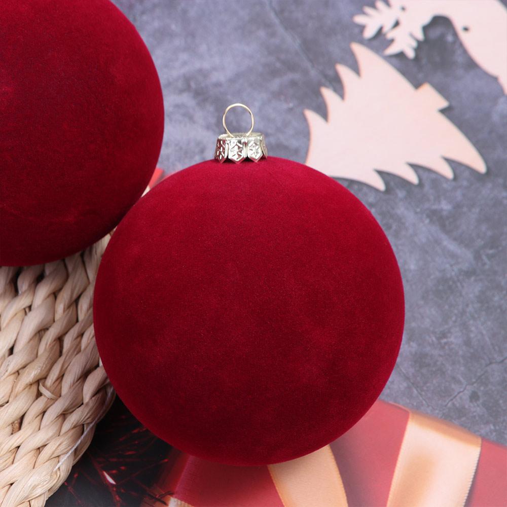 Небьющиеся Рождественские Подвесные Шары Флок Ёлочные Украшения Праздничный Фестивальный Декор