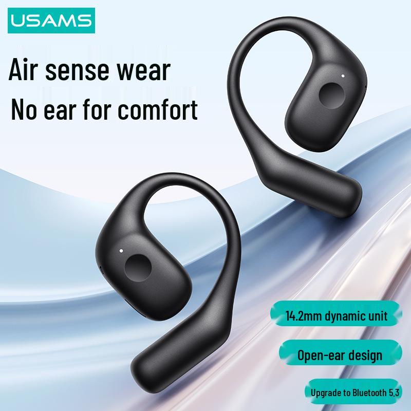 USAMS UG26 Dual Ear-hook Wireless Bluetooth 5.3 Earbuds - Long-wearing, No Pain Design.