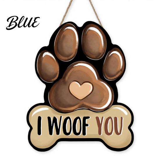 Wooden Welcome Sign for Front Door, Decorative Dog Paw Wall Hanging Plaque with Durable Porch Display Hemp Rope Pet Lovers, Home Decor Indoor Outdoor