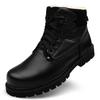 Зимние мужские ботинки из натуральной кожи с противоскользящим покрытием, популярные удобные мужские ботинки, короткие плюшевые зимние ботинки для мужчин, зимние ботинки на подошве