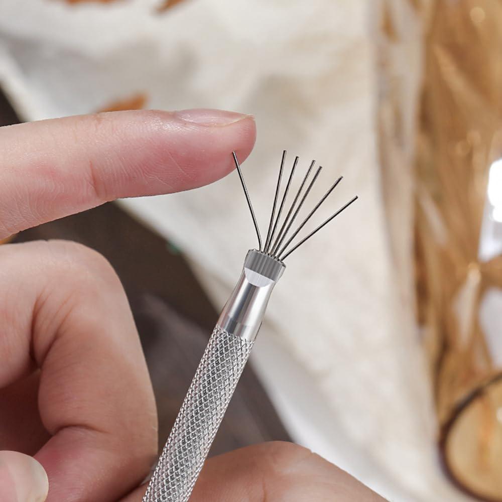 7-pin Nail Liner Nail Art Tools Stainless Steel Stripe Lines Nail Art Pens Bendable Pins Ultra-thin Line Nail Brush Gel Painting