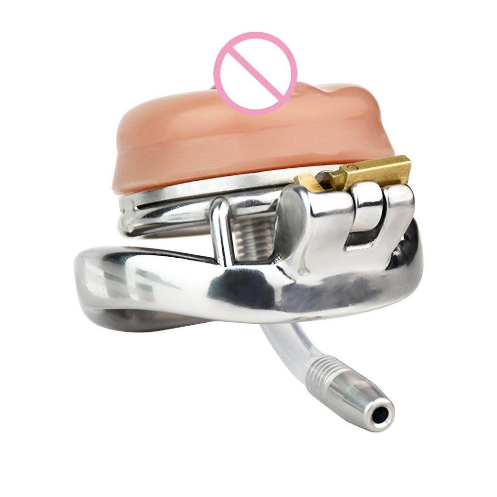 Wholesale Male Bird Cages Circle Arc Ring Chastity Lock Devices With Simulation Clitoral Head Bondage Lock for Man Sex Toy