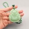 New Double-sided Maitreya Buddha Necklace Imitation Chalcedony Laughing Buddha Sweater Chain Glass Fashion Pendant Pendant