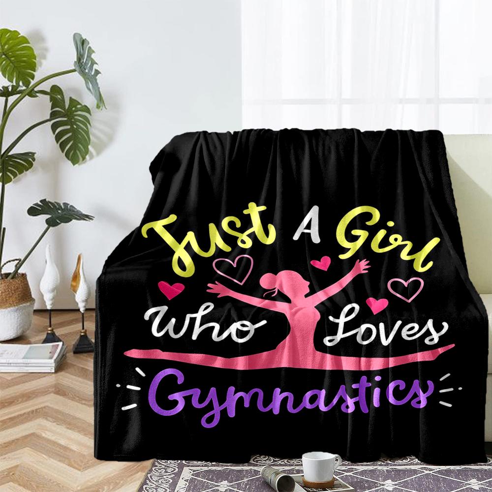 gymnastics Theme Printed Blanket - Perfect for Couch, Bed, Travel & Outdoor Use | Machine Washable, Cozy & Durable.