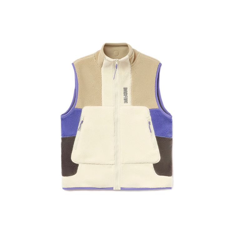 Li Ning Badfive цветной блок флис теплый свободный жилет с воротником-стойкой мужские жилеты хаки AMDR045-2