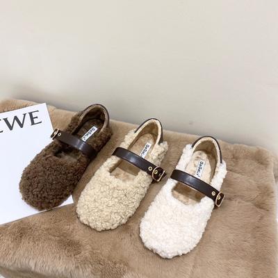 Дизайнерские винтажные женские туфли на плоской подошве с мехом, модные туфли с пряжкой на мелком ремне, весенне-осенние женские элегантные теплые туфли