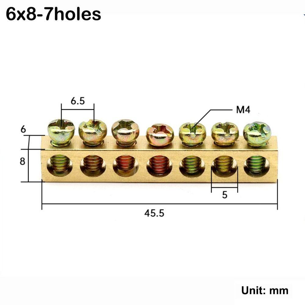 Copper Wire Connector With Hole Screw Terminal Block Brass Connection Row  Electrical