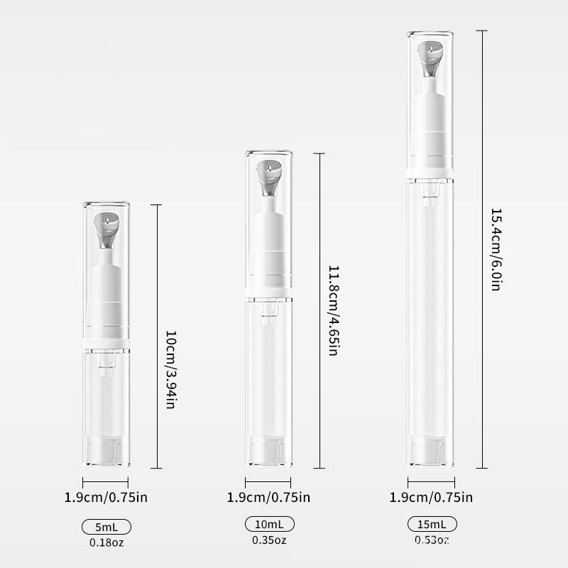 Роскошный пластиковый контейнер для крема-геля для глаз объемом 5/10/15 мл с плоским аппликатором, безвоздушный флакон для крема для глаз с металлическим наконечником