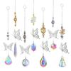 Crystal Windchimes Sun Catcher Silver Butterfly Hanging Pendant Jewelry Rainbow Chase Home Garden Window Curtain Wedding Decora