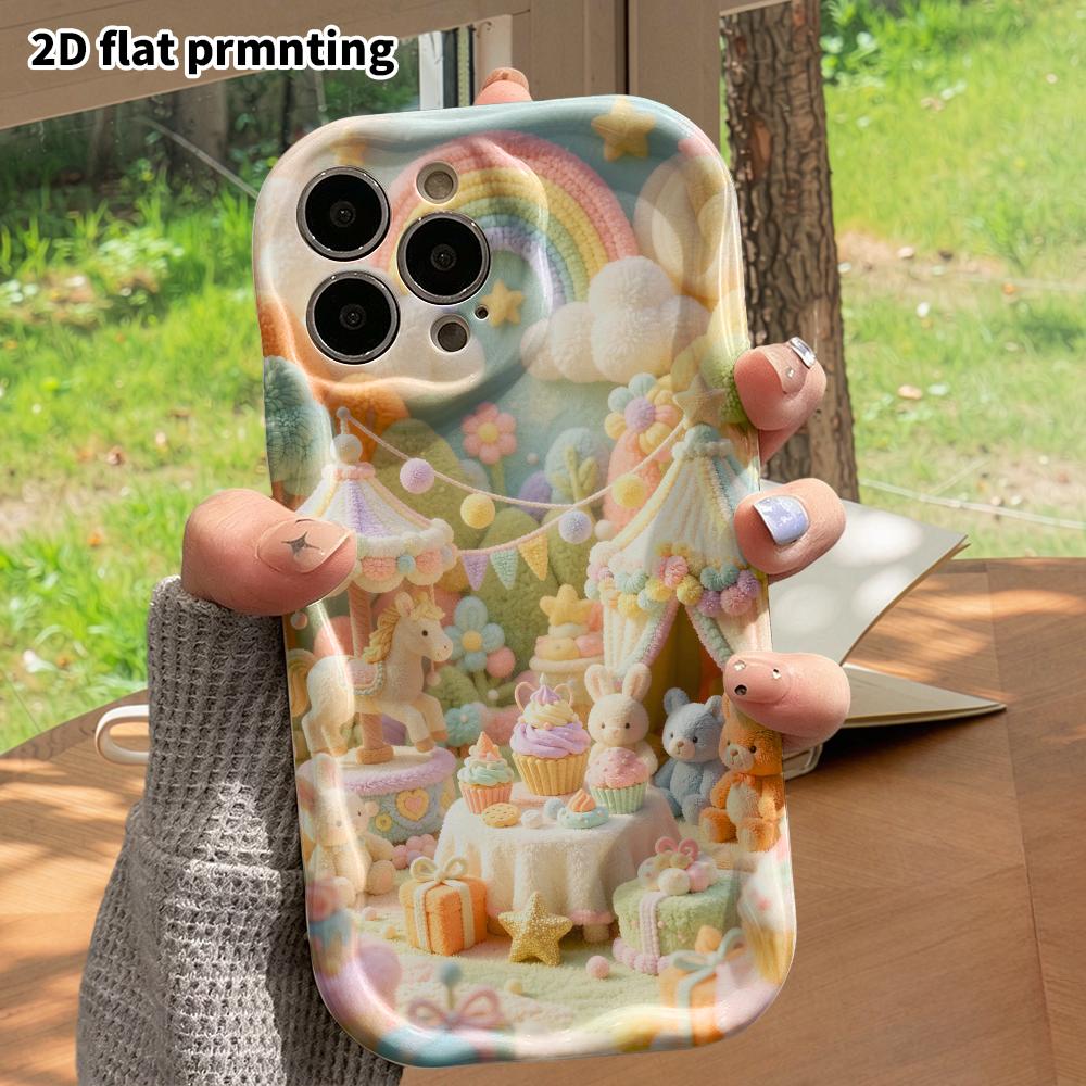 Phone case: 2D flat design suitable for iPhone 18 17 16 15 14 13 Pro protective case, dessert party, perfect Christmas and Halloween holiday gift