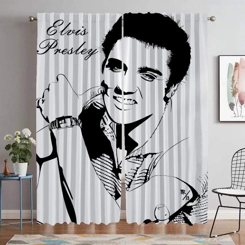 Элвис затемняющие шторы для камеры кухонные шторы 2 шт гостиная занавески Хэллоуин украшения абажуры тюль для спальни