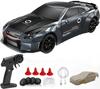 KAIMIO 1:43 Scale Mini RC Drift Car Gyro Fully Proportional RTR 2.4Ghz Remote Control with RGB Lights and 1 Replacement Body Shell (8503-Black)