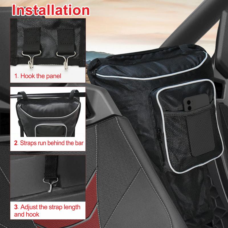 HD Waterproof Bags For UTV Cab Pack Holder Center Seat Storage Bag For Polaris Ranger RZR 4 800 570 800 1000 XP 4 900 XP 900