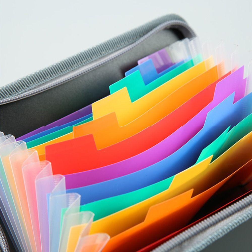 Large Capacity Zipper Ticket Bag Multi-layer Rainbow Organ Bag High Quality A6 File Folder
