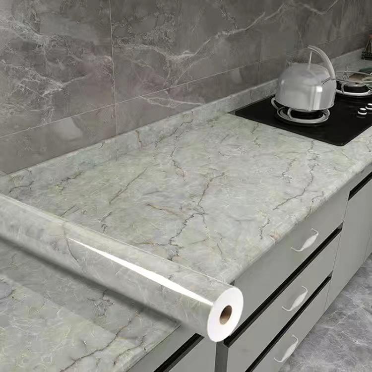 5 M Pearl White DIY Decorative Film PVC Self Adhesive Wall Paper Furniture Renovation Stickers Kitchen Waterproof Oil-proof Marble Wallpaper