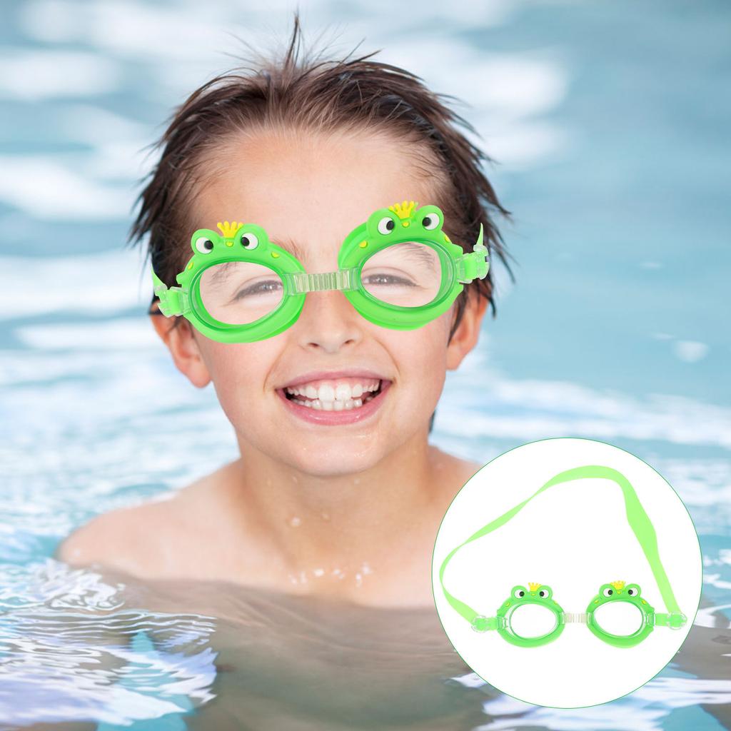 Children's Swim Goggles Cartoon Design Silicone Anti Vision Waterproof Kids Swimming Glasses Navy Vibrant Color