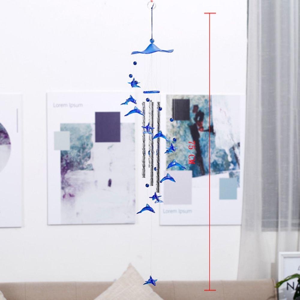Creative Dolphin Love Wind Chimes Hanging Pendant Ornament Handmade Crafts Gift Indoor Outdoor Garden Decor