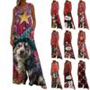 Women's Christmas Print Solid Wide Leg Strapless Tank Pocket Casual Onesie