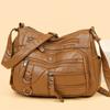 Women's PU Crossbody Bag Large Capacity Shoulder Bag Middle-Aged Mother Bag