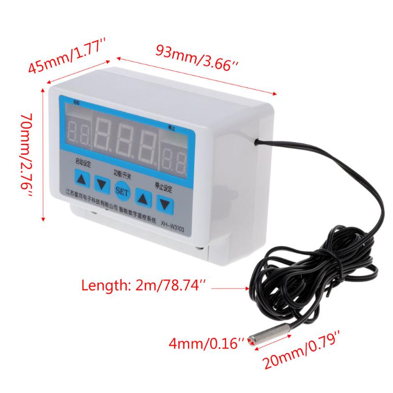 XH-W3103 AC 220 В Макс. 6600 Вт Цифровой термостат 30 А Переключатель регулятора температуры для бытовой техники 12/24 В постоянного тока