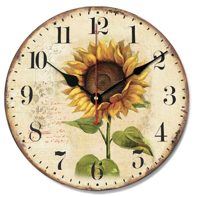 European Creative Fashion Modern Quartz Retro Simple Wooden Decorative Wall Clock