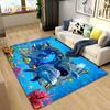 3D Seabed Illusion Underwater World Dolphin Shark Area Rug,Carpet Rug for Living Room Bedroom Sofa Doormat,Non-slip Floor Mat