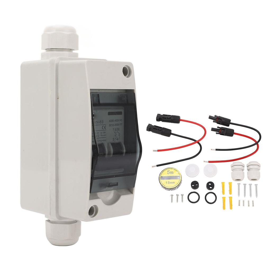 Solar Disconnect Switch 6A IP65 Outdoor Small Miniature Circuit Breaker with Din Rail Enclosure DC12‑400V AC90 400V
