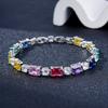 Simple and Fashionable Colored Square Zircon Bracelet for Women Niche and High End