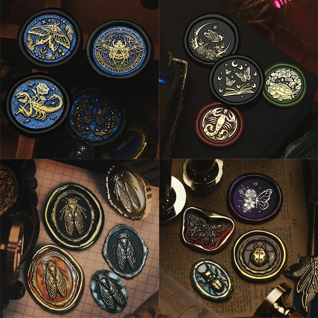 Brass Head Wax Seal Stamp Insect Series Sealing Wax Stamp for Card Envelope Scrapbooking Invitation Decoration