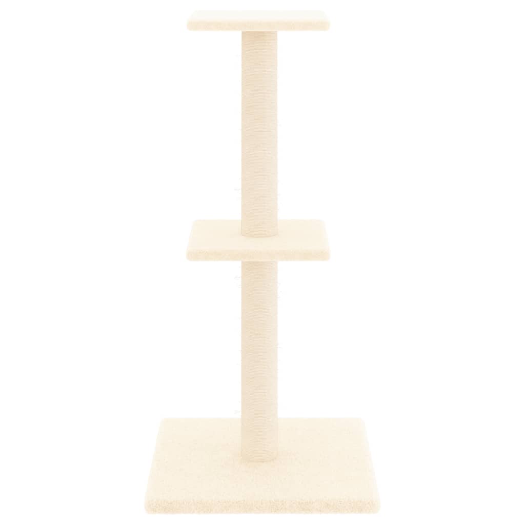 Cream Colored Cat Tree with Sisal Scratching Posts 73 cm