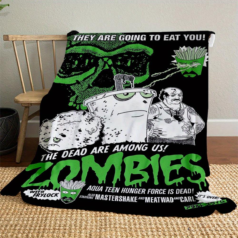 1 шт. Фланелевое одеяло с дизайном на тему «Зомби Аква» - Мягкое теплое, 3D-печать, легкое покрывало для кемпинга, путешествий, кровати -080761