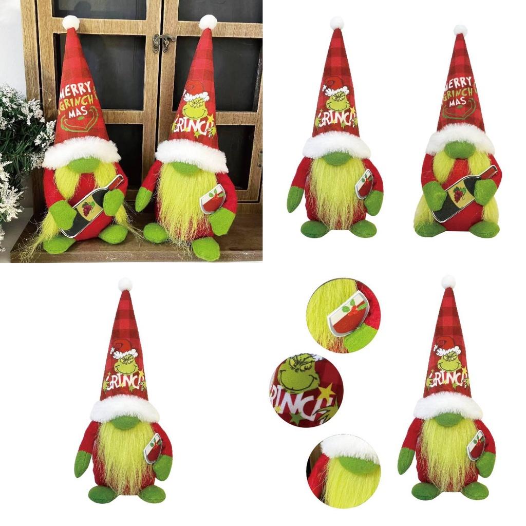 Праздничный зеленый пушистый монстр плюшевая кукла Санта Клауса украшение на Рождество в американском стиле